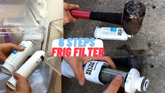 6 steps to replace water filter without moving refrigerator, best detailed instruction for twist-on filter